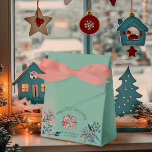Baby's erstes Weihnachten süßes Schwein und Bär Geschenkschachtel