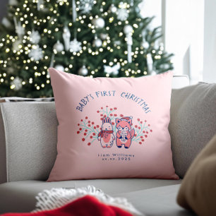 Baby's erstes Weihnachten Waldtiere Kissen