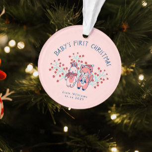 Baby's erstes Weihnachten Waldtiere Ornament