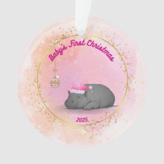 Baby's erstes Weihnachts-Zwergflusspferd-Weihnacht Ornament