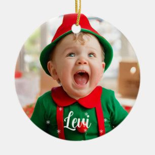 Baby's erstes Weihnachtsbaum-Ornament Elf in Aus Keramik Ornament