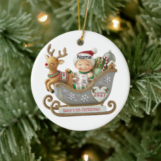 Baby's erstes Weihnachtsbaum-Ornament Keramik Ornament