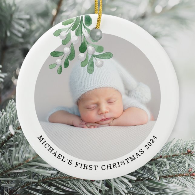 Babys erstes Weihnachtsfest-Foto Keramik Ornament (Von Creator hochgeladen)