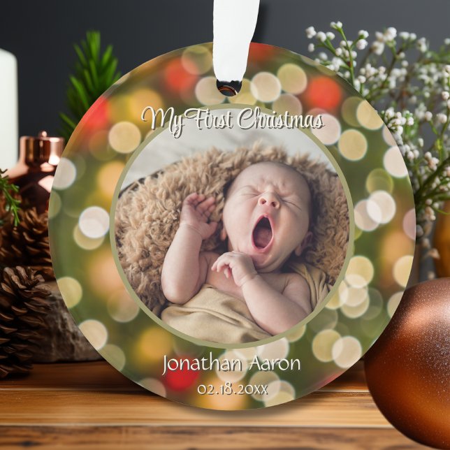 Babys erstes Weihnachtsfest-Foto Name Golden Keepa Ornament (Von Creator hochgeladen)