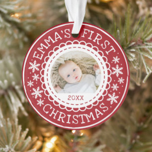 Babys erstes Weihnachtsfest-Foto Ornament