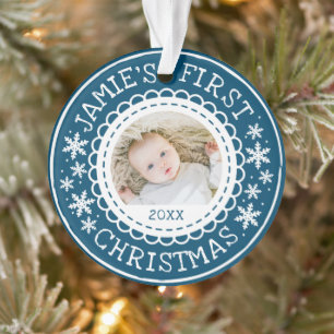 Babys erstes Weihnachtsfest-Foto Ornament