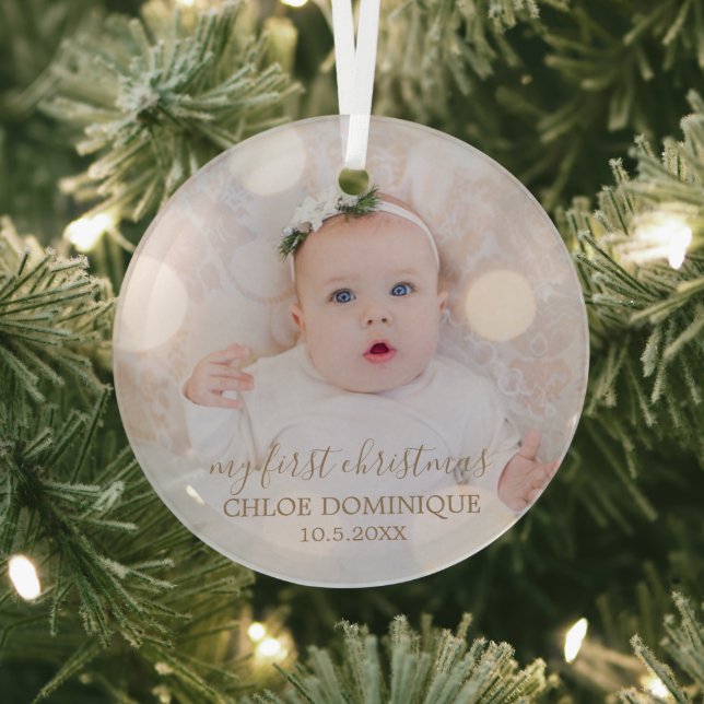 Babys erstes Weihnachtsfest-Foto Ornament Aus Glas (InSitu)