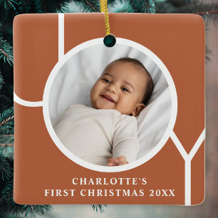 Baby's erstes Weihnachtsfest-Foto Terrakotta Keramikornament