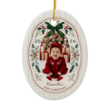 Baby's erstes Weihnachtsfest Stechpalme & Schleife