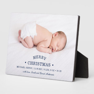 Baby's erstes Weihnachtsfoto Geburtsankündigung Fotoplatte