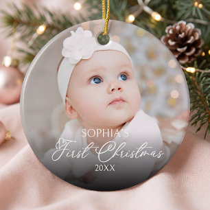 Baby's erstes Weihnachtsfoto Keramik Ornament