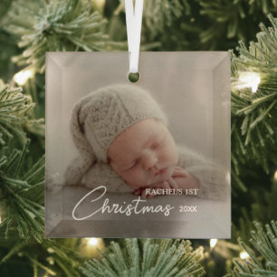 Baby's erstes Weihnachtsfoto Ornament Aus Glas