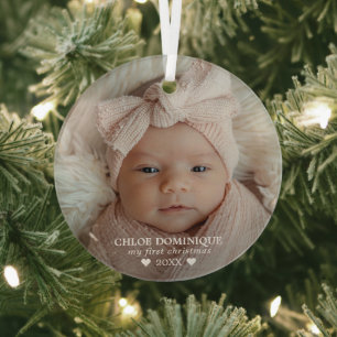 Baby's erstes Weihnachtsfoto Ornament Aus Glas