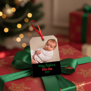 BABYS Erstes Weihnachtsfoto Personalisiere Geschenkanhänger