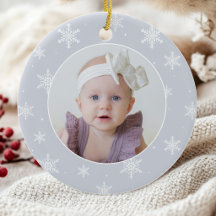 Baby's erstes Weihnachtsfoto-Schneeglöckchen 