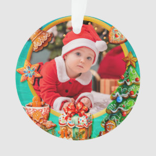 Baby's erstes Weihnachtsfoto Weihnachtserinnerun Ornament