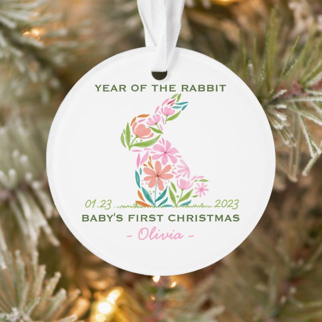 Babys erstes Weihnachtsgebäck Neujahrshasen Ornament (Baum)