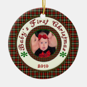 Babys erstes Weihnachtskundenspezifisches Foto Keramikornament
