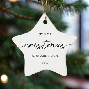 Babys erstes Weihnachtsminimal Elegant Moderne Keramik Ornament