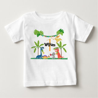 Baby's First Birthday Dinosaur Baby T-Shirt