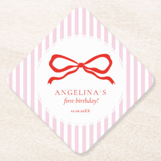 Baby's first birthday with soft pink Paper Coast. Untersetzer