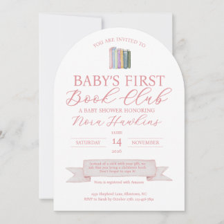 Baby's First Book Club Baby Shower Einladung