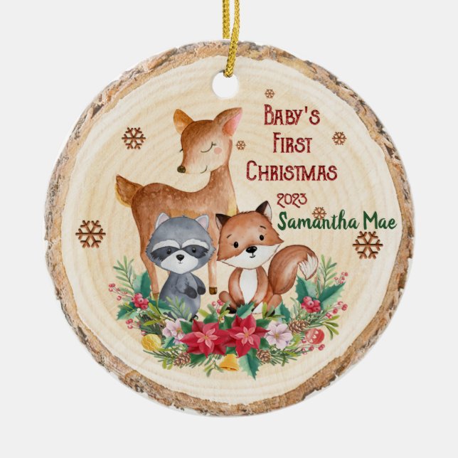Baby's First Christmas Animals Ornament (Vorne)