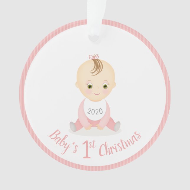 Baby's First Christmas Baby Girl und ihr Handy Ornament (Vorderseite)