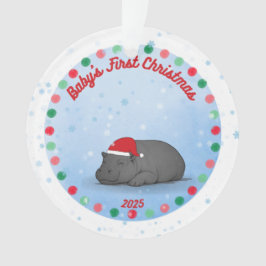 -Baby's First Christmas -Baby Hippo Ornament