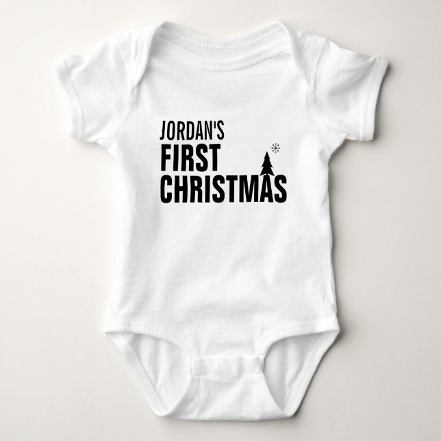 Baby's First Christmas Baby Jersey Bodysuit Strampler (Vorderseite)