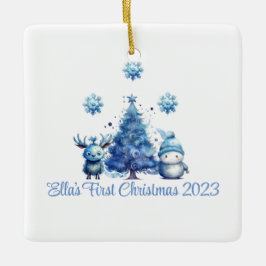 Baby's First Christmas Blue Ornament