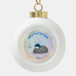 Baby's First Christmas - Ceramic Hippo Ornament