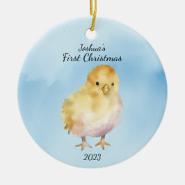 Baby's First Christmas Chick Personalisiert Keramik Ornament