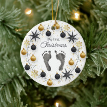 Baby's First Christmas Custom Foot druckt Gold