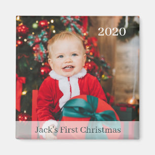 Baby's First Christmas Custom Foto Magnet