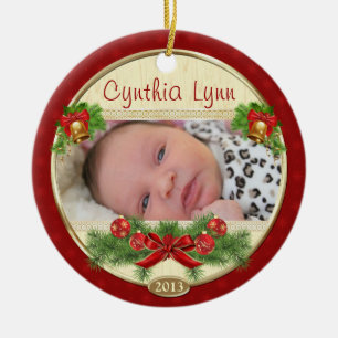 Baby's First Christmas Custom Foto Ornament