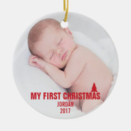 Baby's First Christmas Custom Keramik Ornament Red
