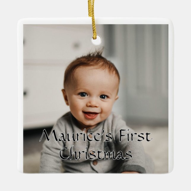 Baby's first Christmas Customizable Photo Ornament (Vorderseite)