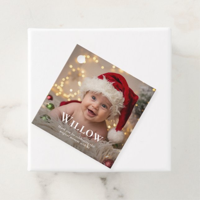 Baby's First Christmas Elegantes Foto Keepake Geschenkanhänger (Beispiel)