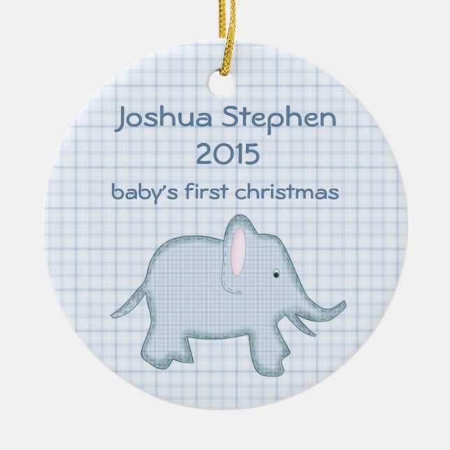 Baby's First Christmas Elephant Ornament (Vorne)