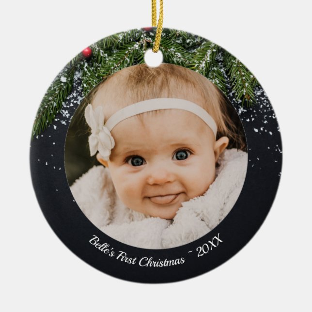 Baby's First Christmas Evergreen Ornament (Vorne)