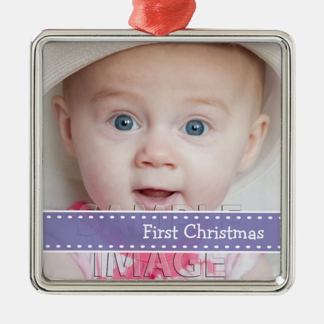 Babys First Christmas Foto Custom Ornament (Vorne)