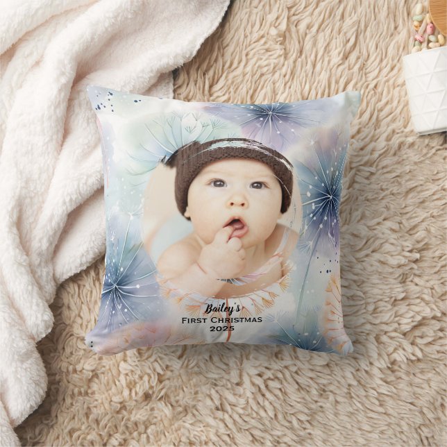Baby's First Christmas Foto Dandelion, Kissen (Decke)