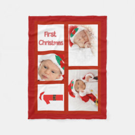 Baby's First Christmas Foto Fleece Blanket