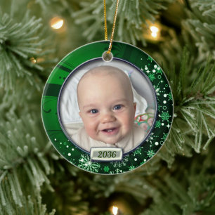 Baby's First Christmas Foto Frame Keramik Ornament