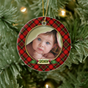 Baby's First Christmas Foto Frame Keramik Ornament