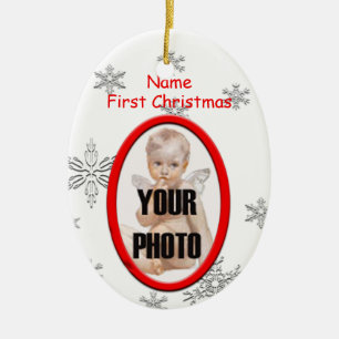 Babys First Christmas Foto Frame Ornament