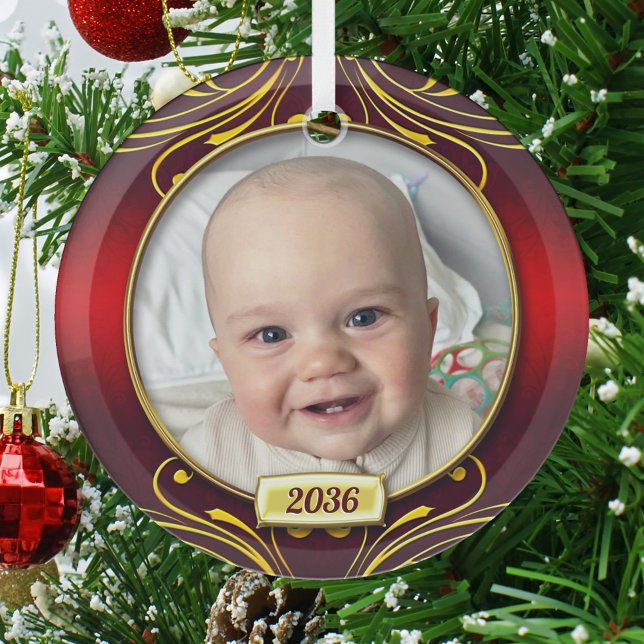 Baby's First Christmas Foto Frame Ornament Aus Glas (Von Creator hochgeladen)