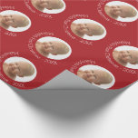 Baby's First Christmas Foto Individuelle Name Year Geschenkpapier<br><div class="desc">Perfektes Geschenk für neue Eltern oder Großeltern. Ein Sake,  der ein Bild und einen personalisierten Text hervorhebt.</div>