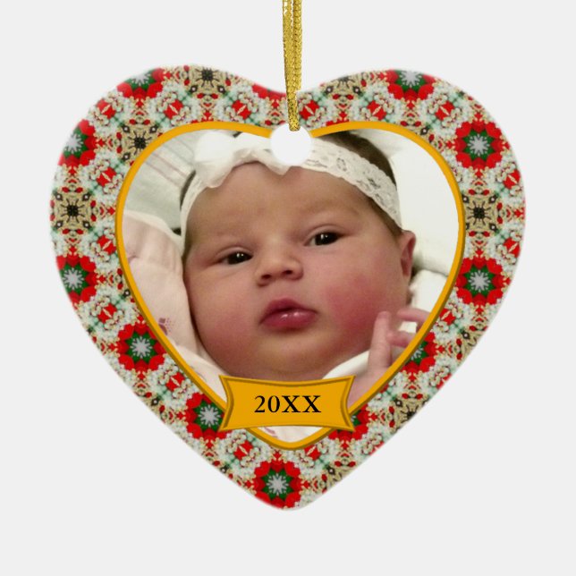 Baby's First Christmas Foto Keepake Ornament (Vorne)